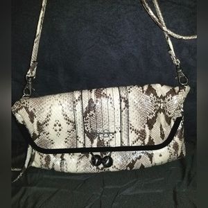 Jessica Simpson faux snakeskin, kiss lock purse w/ matching credit card wallet
